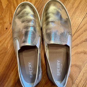 Women's Leather Gold Sperry - Size 7.5